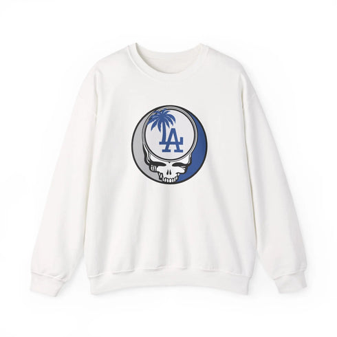 Grateful Dead - Los Angeles Dodgers Grateful Dead Stealie Crewneck Sweatshirt - MLB - StealieShop